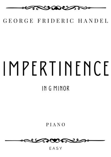 Handel - Impertinence in G minor - Easy (arr. Piacere Music Sheets)