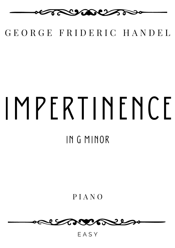 Handel - Impertinence in G minor - Easy (arr. Piacere Music Sheets)