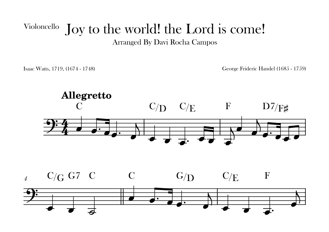 Joy to the world! the Lord is come! (arr. Davi Rocha Campos)