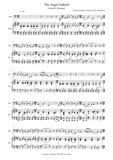 The Angel Gabriel for Tuba and Piano (arr. David Burndrett)