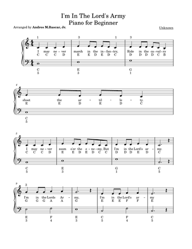 I'm In The Lord's Army (arr. Andres Montecillo Bascar, Jr.)