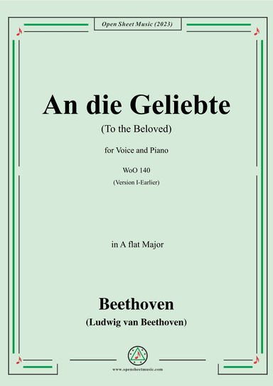 Beethoven-An die Geliebte(To the Beloved),in A flat Major (arr. OSM Press)