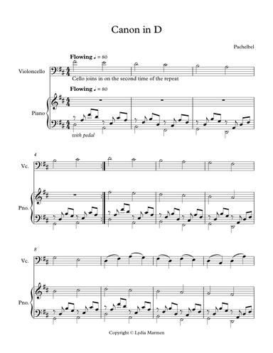 Canon in D (arr. Lydia Marmen)