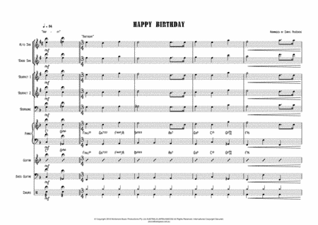 Happy Birthday - Small Band (5 Horns) (arr. Daryl McKenzie)