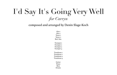 I'd Say It's Going Very Well