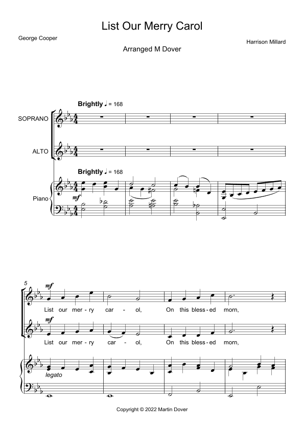 List our Merry Carol - Two Part Choir - SA - Upper Voices (arr. Martin Dover)