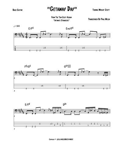 Getaway Day (intimate Strangers) (arr. P Welsh)