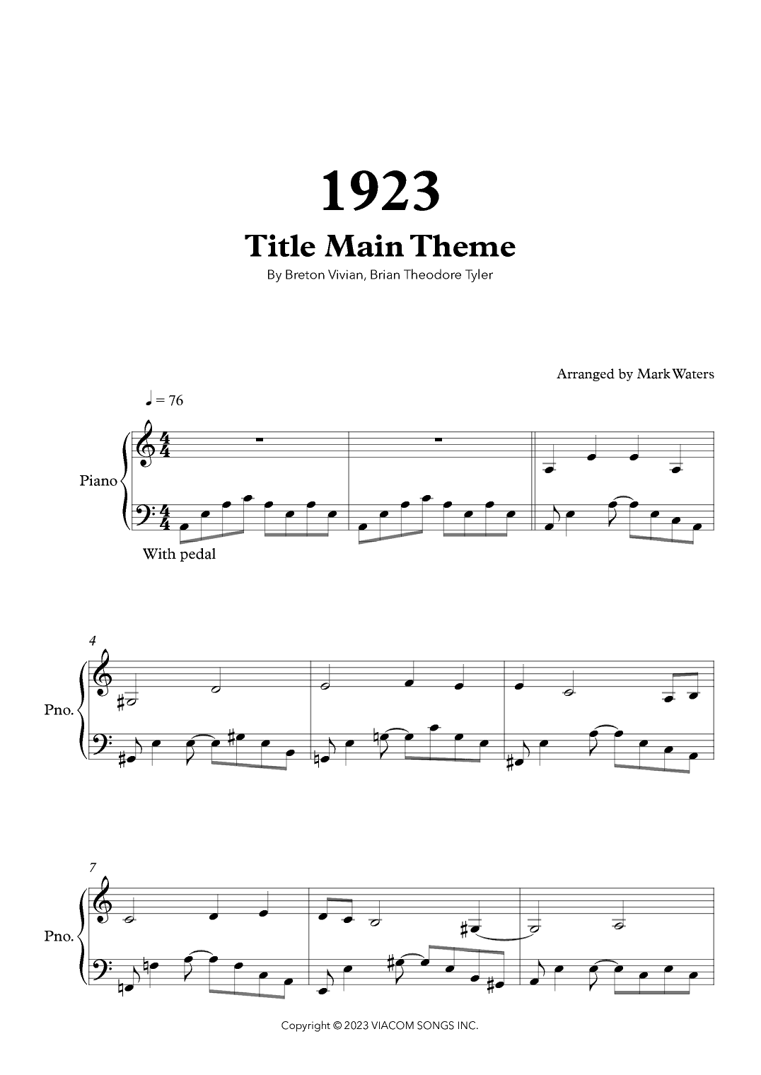 1923 (arr. Mark Waters)