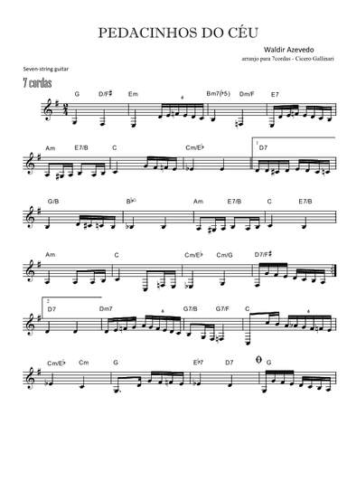 Pedacinhos Do Céu - Brazilian Choro for 7 strings
