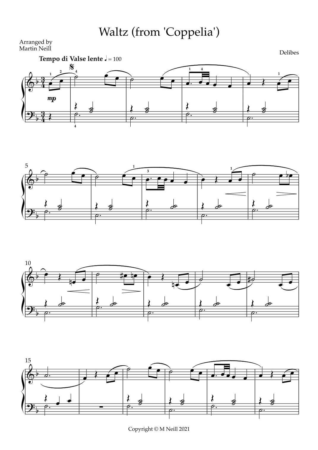 Waltz (from Coppelia) (arr. Martin Neill)
