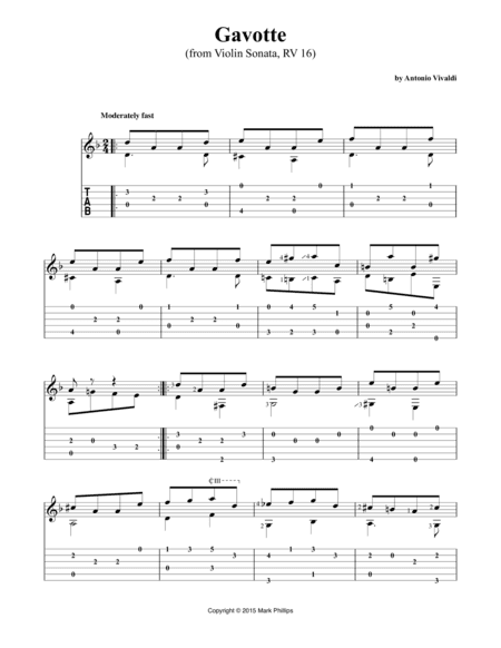 Gavotte (from Violin Sonata, RV 16) (arr. Mark Phillips)