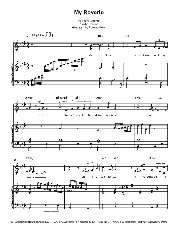 My Reverie - Transposition to Ab and Bb (arr. Tunescribers)