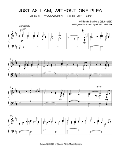 25B. Just As I Am, Without One Plea (WOODWORTH) (arr. Richard Giszczak)