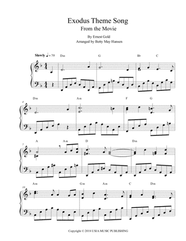 The Exodus Song (arr. Betty May Hansen)