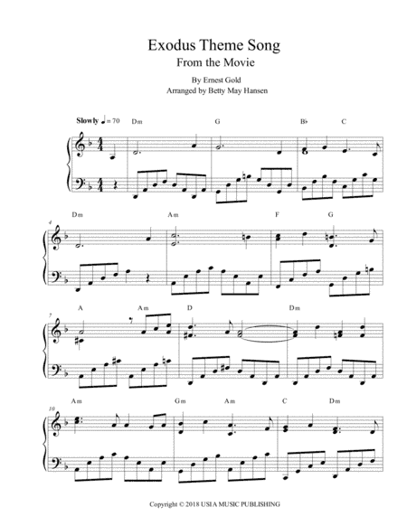 The Exodus Song (arr. Betty May Hansen)