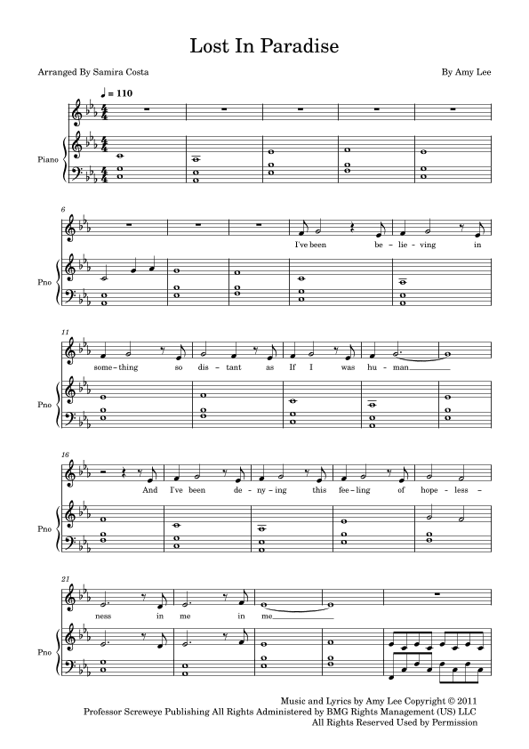 Lost In Paradise (arr. Samira Costa)