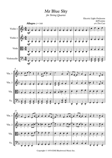 Mr. Blue Sky (arr. Tim Cais)