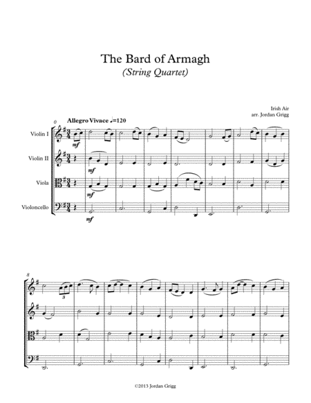 The Bard of Armagh (String Quartet) (arr. Jordan Grigg)