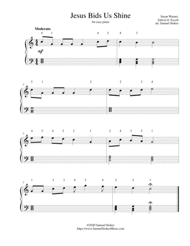Jesus Bids Us Shine - for easy piano (arr. Samuel Stokes)