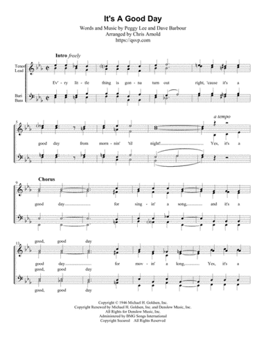 It's A Good Day (arr. Chris Arnold)