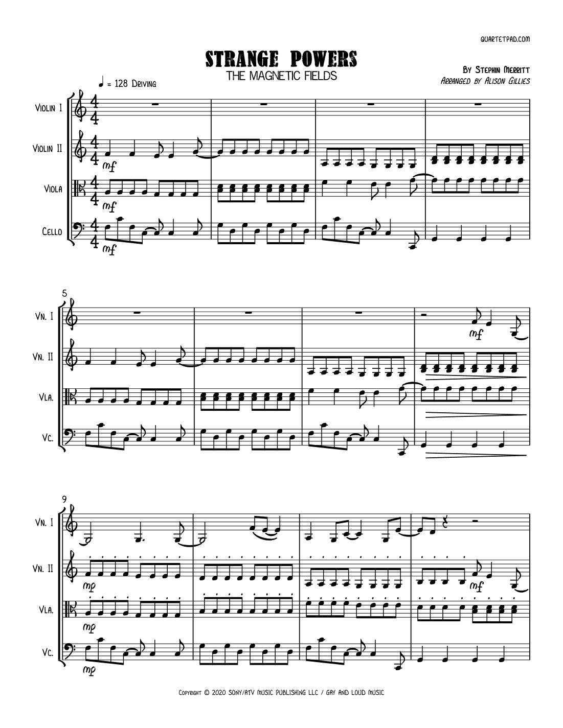 Strange Powers (arr. Alison Gillies)