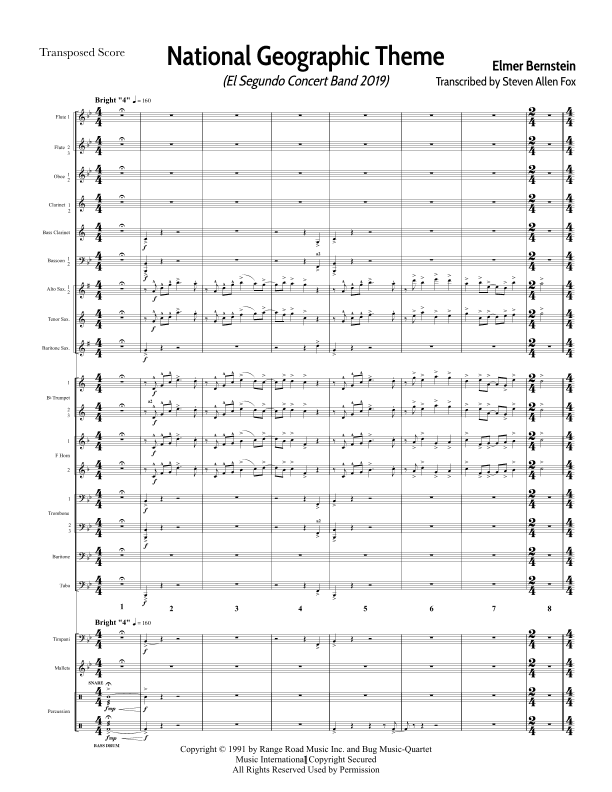 National Geographic Theme (arr. Steven Allen Fox)