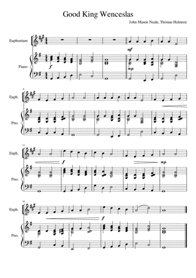 Good King Wenceslas - Euphonium and Piano (arr. Kacie J. Rickells)