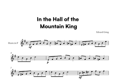 Edvard Grieg - In the Hall of the Mountain King (for French Horn Solo) (arr. Cadenza Editions)