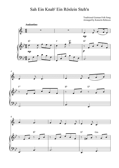 Sah Ein Knab' Ein Röslein Steh'n (arr. Kaiserin Rebecca)