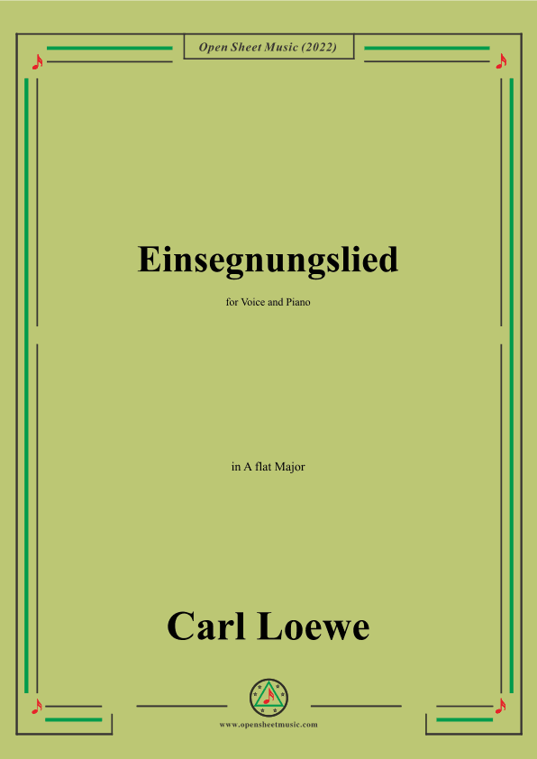 Loewe-Einsegnungslied,in A flat Major,for Voice and Piano (arr. OSM Press)
