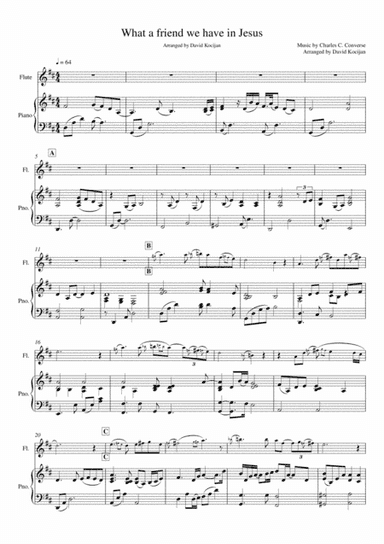 What a friend we have in Jesus (piano & flute) (arr. David Kocijan)