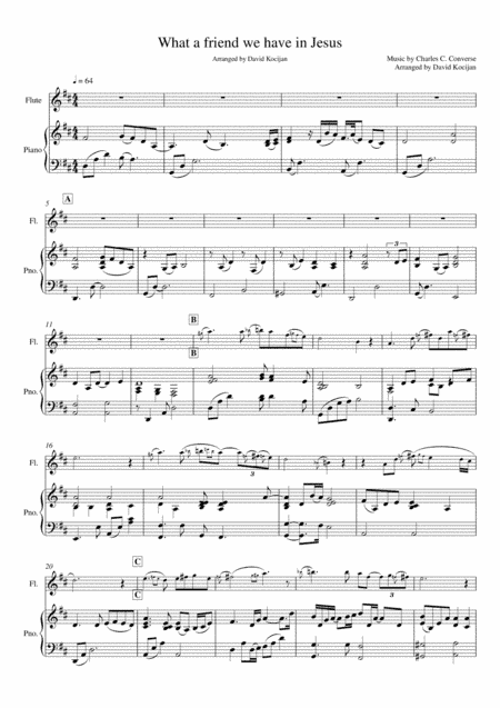 What a friend we have in Jesus (piano & flute) (arr. David Kocijan)