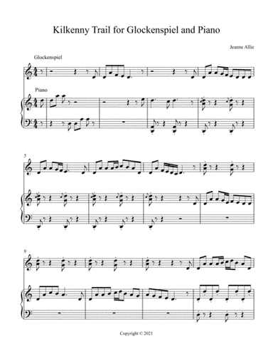 Kilkenny Trail Duet for Glockenspiel and Pian0