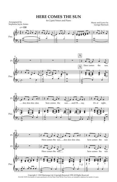 Here Comes The Sun (arr. Stephanie Jayne Amies)