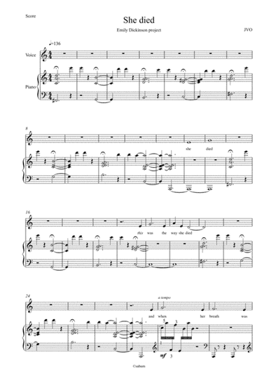 "She Died, this was the way she died" Emily Dickinson