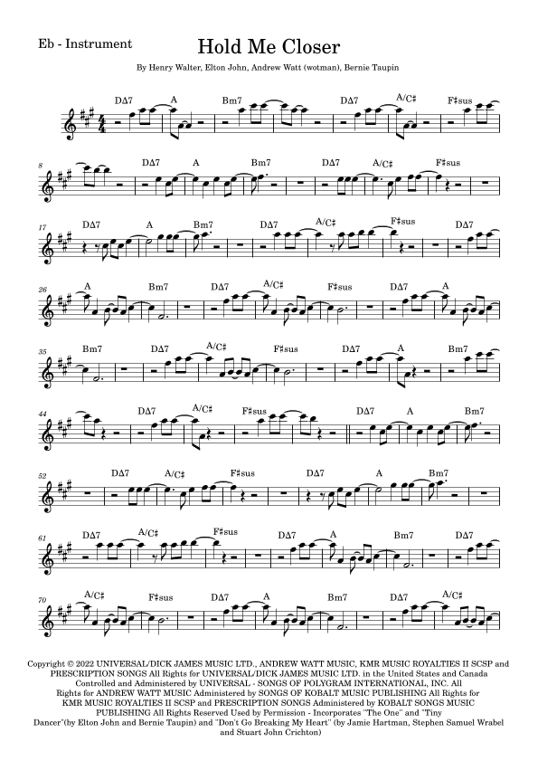 Hold Me Closer (arr. Fabio Eduardo de Oliveira)