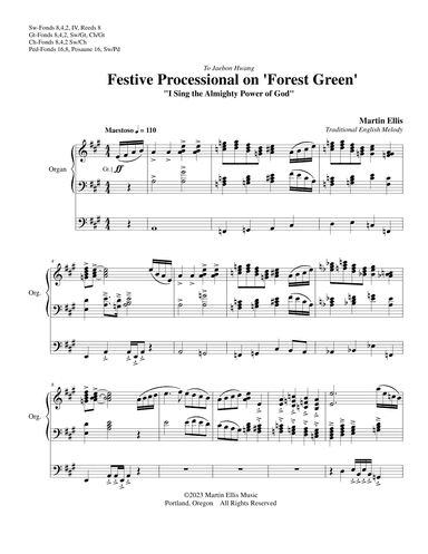 Festive Processional on FOREST GREEN