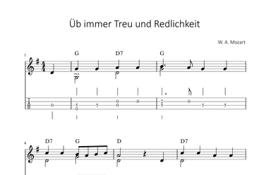 Üb immer Treu und Redlichkeit - W. A. Mozart (arr. songbooks.info)