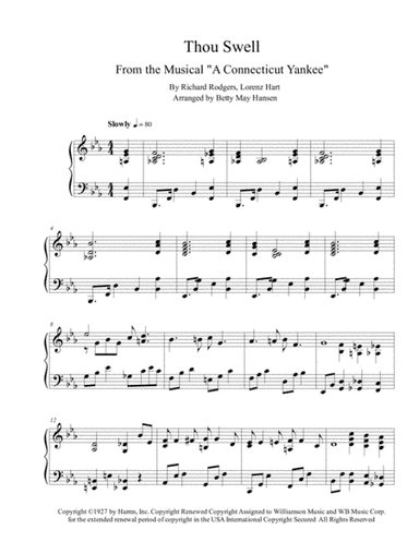 Thou Swell (arr. Betty May Hansen)