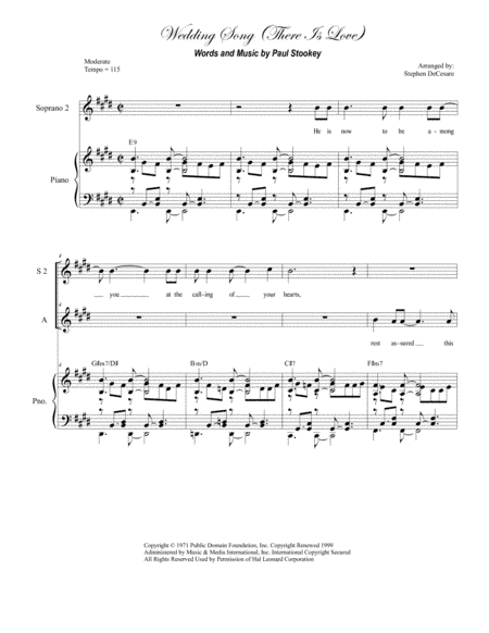 Wedding Song (There Is Love) (arr. Stephen DeCesare)