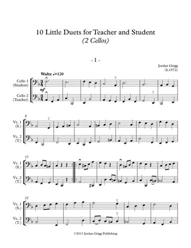 10 Little Duets for Teacher and Student (2 Cellos)