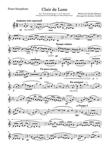 Clair de Lune (arr. Zachary Corbett)