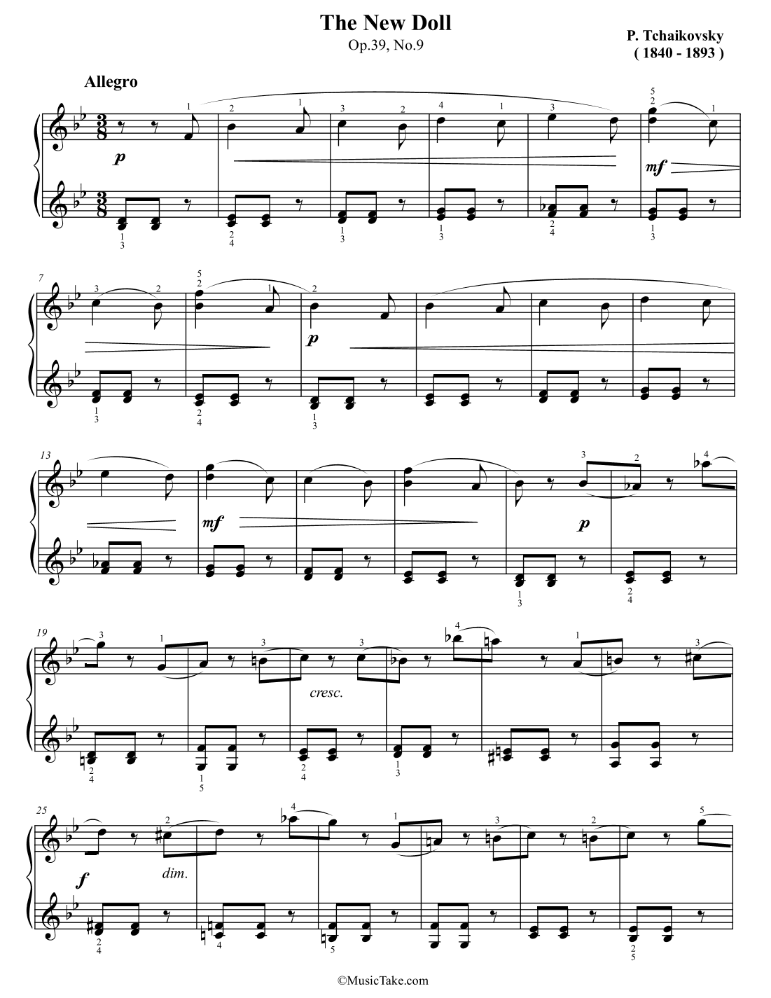 Tchaikovsky  The New Doll Op.39 No.9 (arr. Ben houpak)