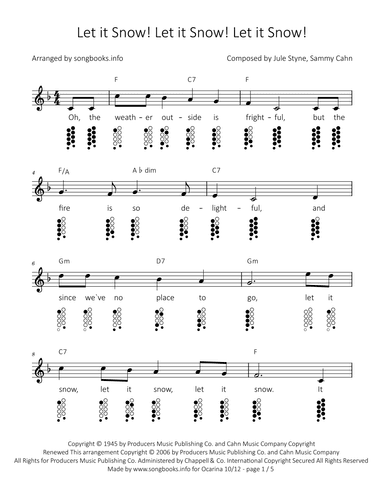 Let It Snow! Let It Snow! Let It Snow! (arr. songbooks.info)