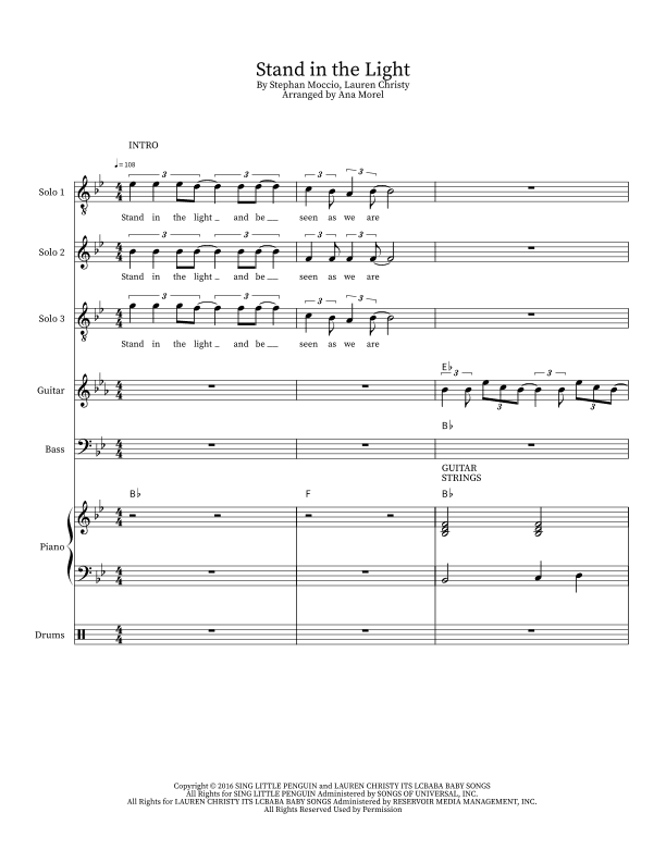 Stand In The Light (arr. Ana Morel)