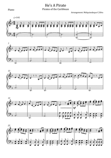 He's A Pirate (arr. Melquisedeque C.Silva)