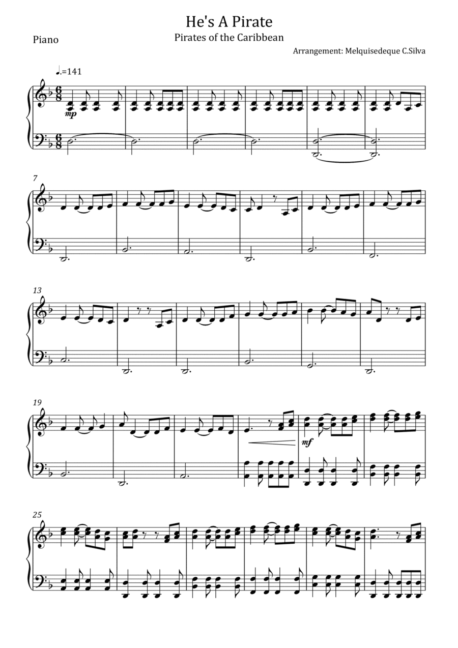He's A Pirate (arr. Melquisedeque C.Silva)