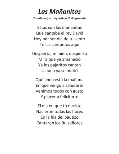 Las Mananitas (arr. Joshua Hollingsworth)