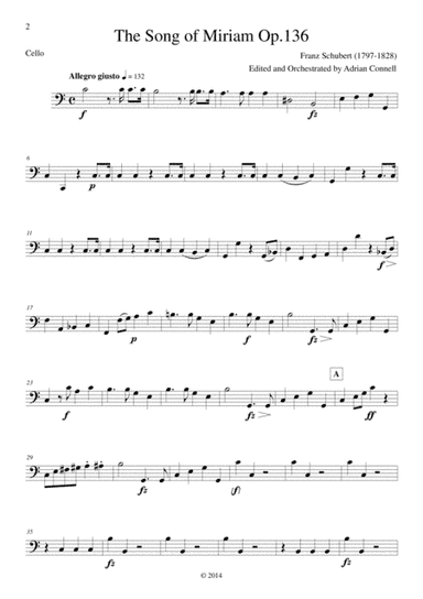 Schubert - The Song of Miriam Op.136 - Cello (arr. Adrian Connell)