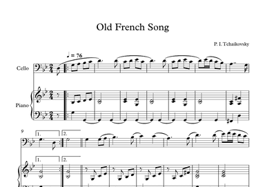 Old French Song - Peter Ilyich Tchaikovsky (Cello + Piano) (arr. Digital Book Music)